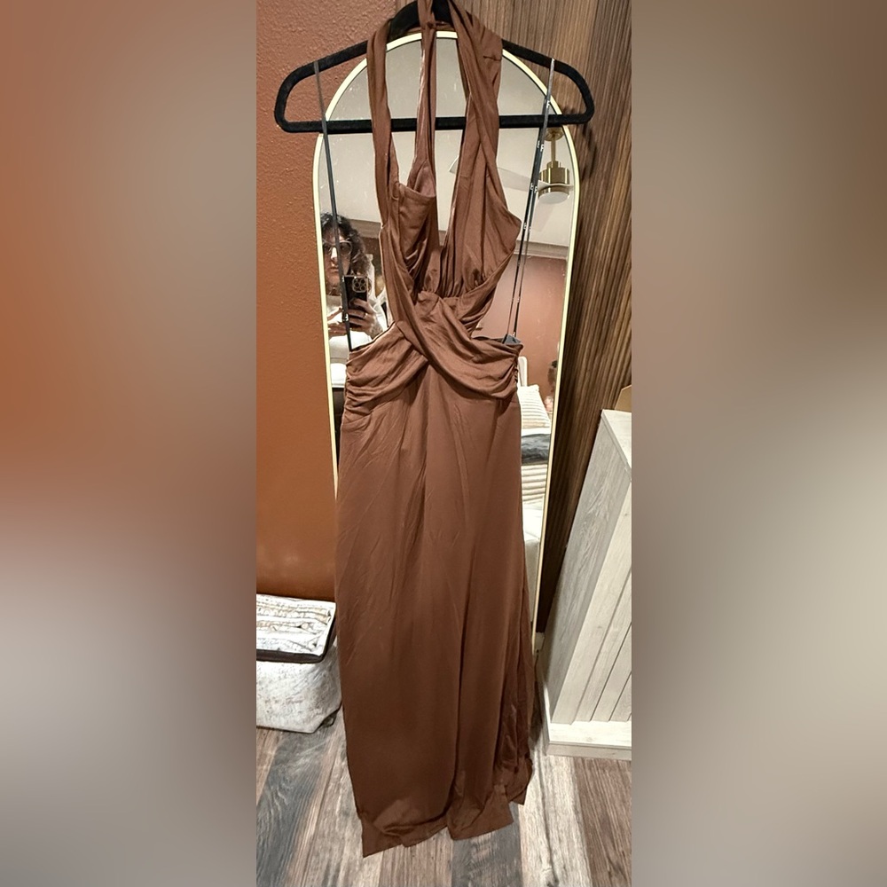 Lulu's Chocolate Brown Backless Dress